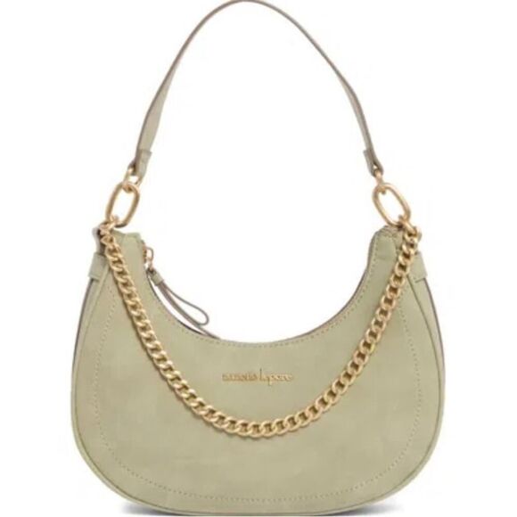 NWOT Nanette Lepore Green Chain vegan leather Shoulder Bag - Picture 1 of 5